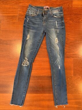 Women's Distressed WAX Skinny Jeans - Size 3